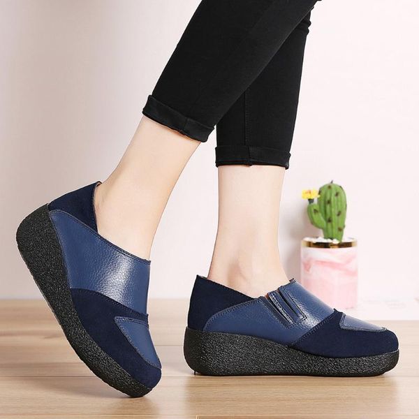 women's flats fashion wedge comfort shoes platform leather loafers thick bottom shoes chaussure femme sport noir #3, Black
women's flats fashion wedge comfort shoes platform leather loafers thick bottom shoes chaussure femme sport noir #3, Black