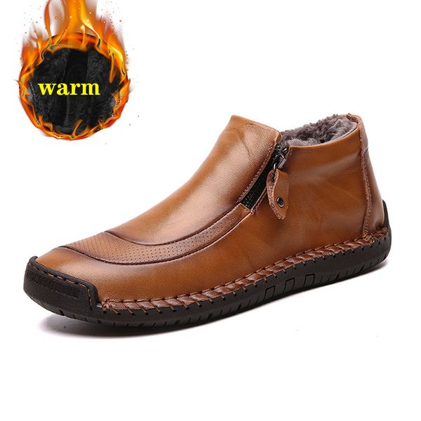 men's snow boots 2019 winter split leather ankle boots handmade brand warm men's winter men, Black
men's snow boots 2019 winter split leather ankle boots handmade brand warm men's winter men, Black