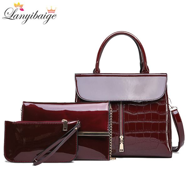new 3 sets patent leather women handbags luxury brands tote women bag ladies shoulder messenger bag clutch feminina
new 3 sets patent leather women handbags luxury brands tote women bag ladies shoulder messenger bag clutch feminina