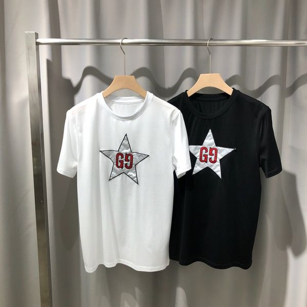 19ss Summer Luxury Europe Italy Embroidery Five-pointed Star Tee Tshirt Fashion Men Women Pentagram T Shirt Casual Cotton Tee Top
19ss Summer Luxury Europe Italy Embroidery Five-pointed Star Tee Tshirt Fashion Men Women Pentagram T Shirt Casual Cotton Tee Top