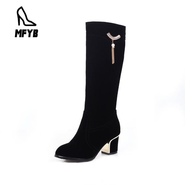 mfyb women's boots 2019 winter new fashion high-heeled women's shoes metal tassel 35-43 large size high boots tide, Black
mfyb women's boots 2019 winter new fashion high-heeled women's shoes metal tassel 35-43 large size high boots tide, Black