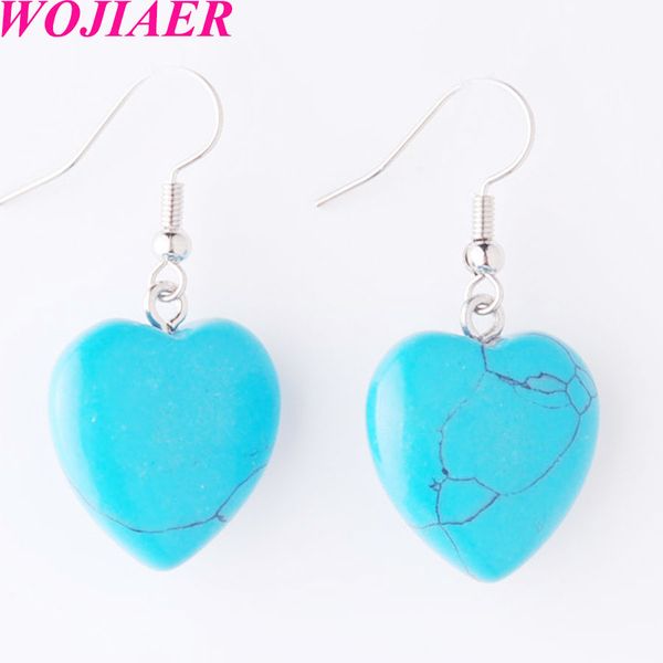 wojiaer heart natural blue turquoises stone earrings pendant drop earring dangle girls women party wedding jewelry dr8040, Silver
wojiaer heart natural blue turquoises stone earrings pendant drop earring dangle girls women party wedding jewelry dr8040, Silver