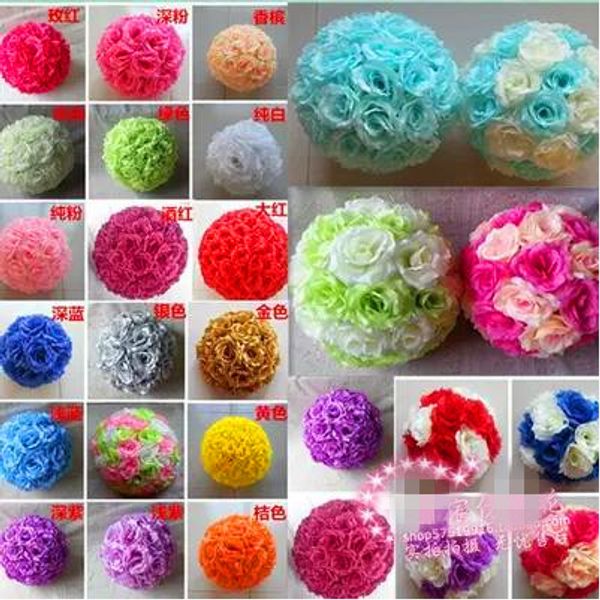 10" (25см) доступного искусственного шелк целующегося цветок шарик венчание цветок шарик целующиеся белое черное украшение венчание