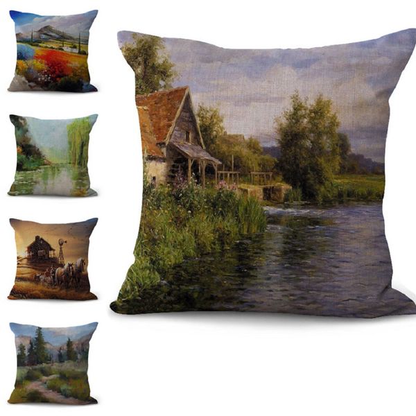 idyllic scenery paint pillow case cushion cover linen cotton throw square pillow covers 10 colors custom 45x45cm 100g
idyllic scenery paint pillow case cushion cover linen cotton throw square pillow covers 10 colors custom 45x45cm 100g