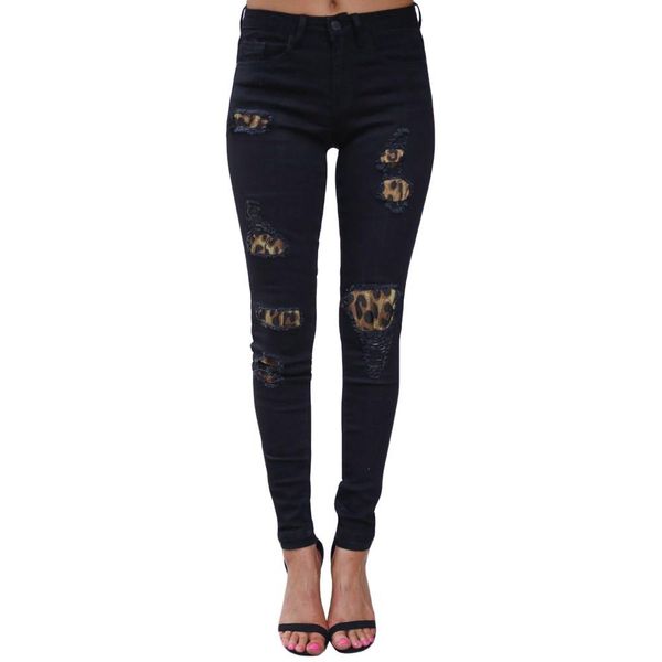 womens high waist skinny jeans solid leopard patchwork ribbed holes long pencil pants hole casual slim pants, Blue
womens high waist skinny jeans solid leopard patchwork ribbed holes long pencil pants hole casual slim pants, Blue