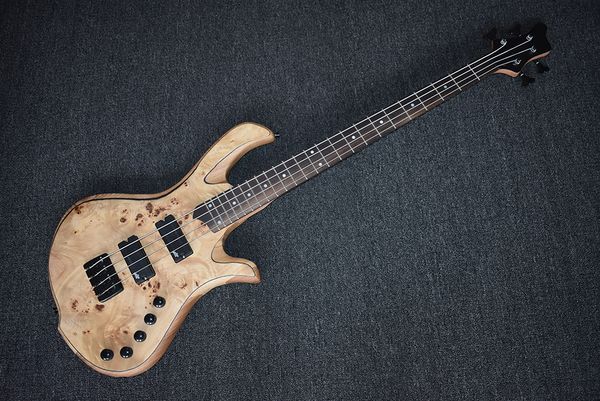 factory custom natural wood color electric bass guitar with 4 strings,tree tumor veneer,black hardware,can be customized
factory custom natural wood color electric bass guitar with 4 strings,tree tumor veneer,black hardware,can be customized
