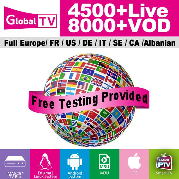 Global TV IPTV Subscription 4500+ live Channels 8000+VOD Italy UK sports channel for Android TV Box 4k ultra smart tv M3u abonnement iptv
Global TV IPTV Subscription 4500+ live Channels 8000+VOD Italy UK sports channel for Android TV Box 4k ultra smart tv M3u abonnement iptv