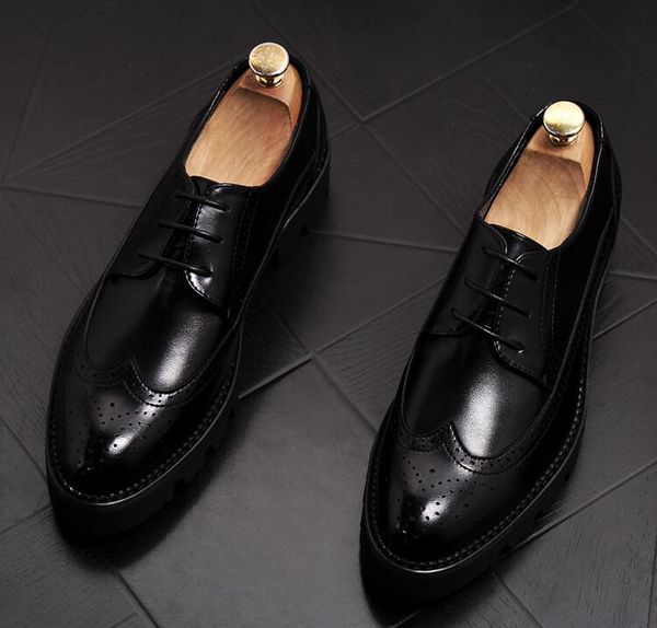 fashion men's business leather shoes thick bottom dress shoes bullock men's formal leather sapato social masculino, Black
fashion men's business leather shoes thick bottom dress shoes bullock men's formal leather sapato social masculino, Black