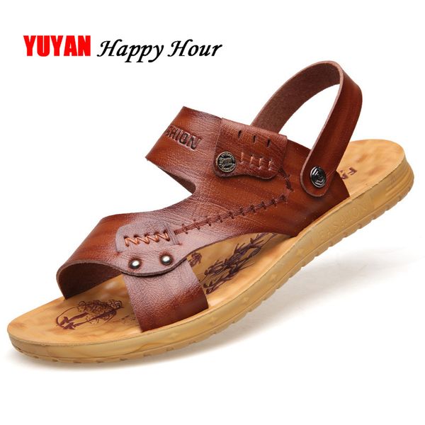 2019 summer men sandals flat beach sandals soft leather summer casual shoes men male shoes thick sole a658, Black
2019 summer men sandals flat beach sandals soft leather summer casual shoes men male shoes thick sole a658, Black