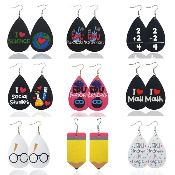 handmade diy pu leather waterdrop pendant earrings black white print glasses letter pencil pattern drops teardrop ear hook eardrop for women, Silver
handmade diy pu leather waterdrop pendant earrings black white print glasses letter pencil pattern drops teardrop ear hook eardrop for women, Silver