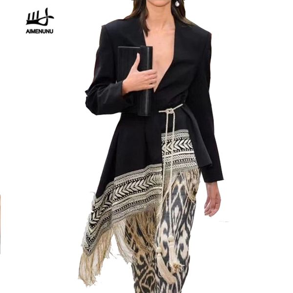 aimenunu embroidery indie folk women's suit v neck long sleeve tassel patchwork asymmetrical blazer female 2019 autumn tide, White;black
aimenunu embroidery indie folk women's suit v neck long sleeve tassel patchwork asymmetrical blazer female 2019 autumn tide, White;black