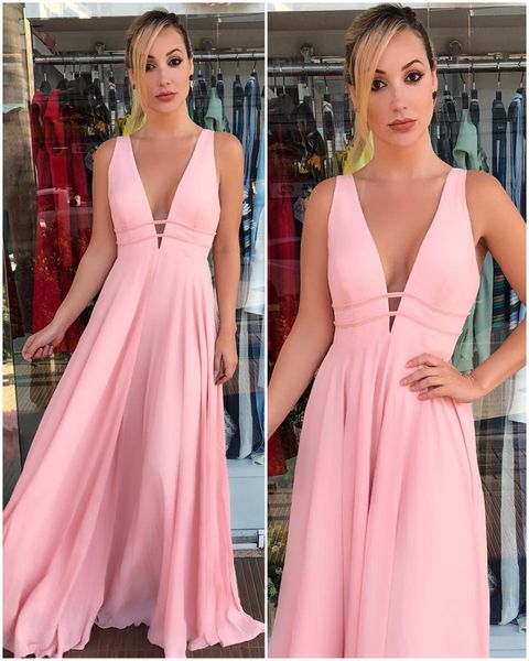charming pink long prom dresses sleeveless deep v-neck backless prom gowns spaghetti strap a-line evening party dress, Black
charming pink long prom dresses sleeveless deep v-neck backless prom gowns spaghetti strap a-line evening party dress, Black
