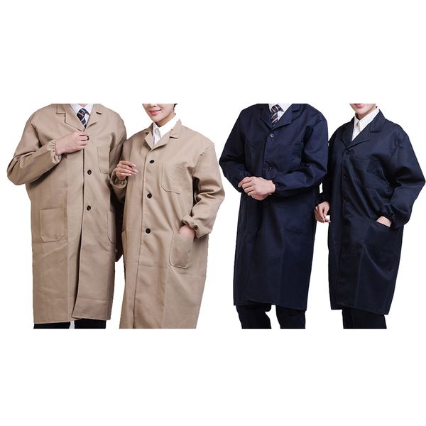 long sleeve lab coat pockets medical uniform work wear doctor nurse clothing women full sleeve work lab coat, Black;white
long sleeve lab coat pockets medical uniform work wear doctor nurse clothing women full sleeve work lab coat, Black;white