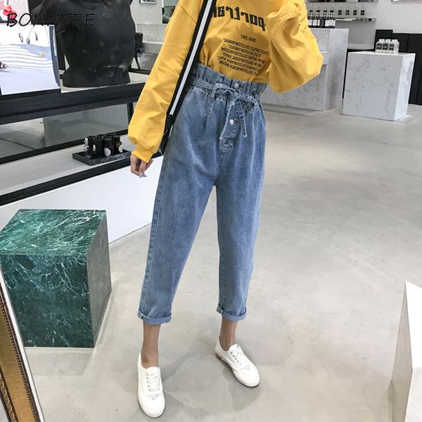 jeans women all-match korean style trendy soft ladies simple loose sashes autumn 2019 chic womens long trousers harajuku lovely, Blue
jeans women all-match korean style trendy soft ladies simple loose sashes autumn 2019 chic womens long trousers harajuku lovely, Blue