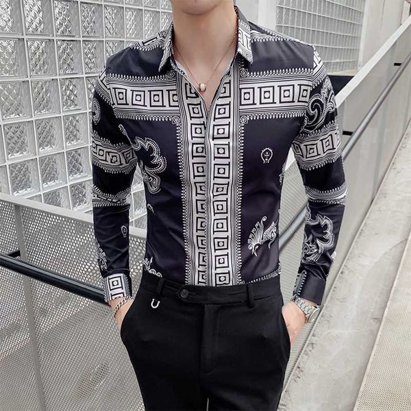 retro dragon print men shirt long sleeve shirts fashion casual slim fit dress shirts night club party social streetwear camisa, White;black
retro dragon print men shirt long sleeve shirts fashion casual slim fit dress shirts night club party social streetwear camisa, White;black