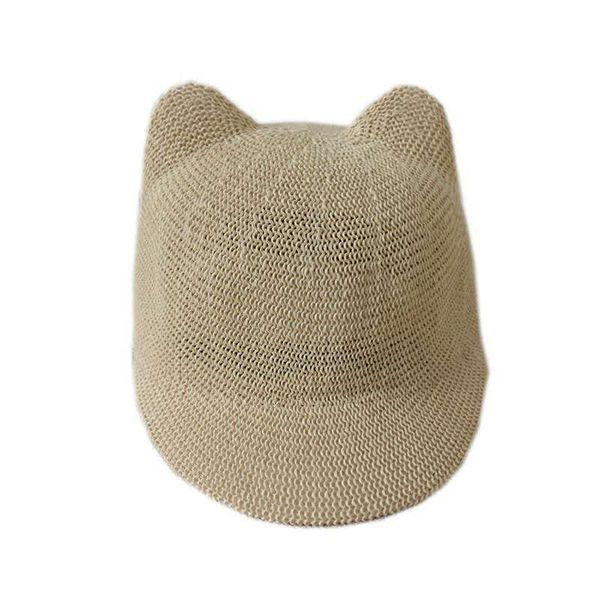 children's straw hat summer cute cat ears baby straw hat boy sun baby sun beach, Yellow 
children's straw hat summer cute cat ears baby straw hat boy sun baby sun beach, Yellow