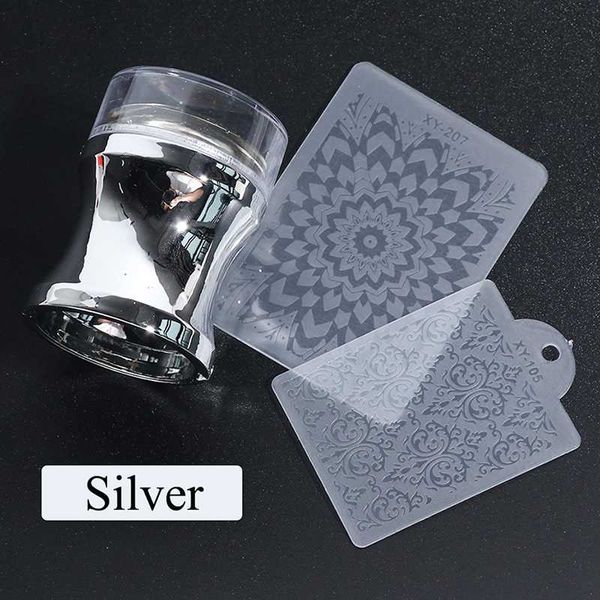 1set clear silicone head mirror nail stamper manicure scraper polish transfer template kits with cap nail art stamping plate, White
1set clear silicone head mirror nail stamper manicure scraper polish transfer template kits with cap nail art stamping plate, White
