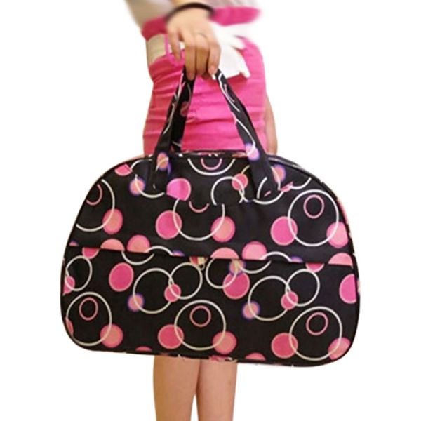 fashion waterproof oxford women bag rose red circles pattern with black bottom travel bag large hand canvas luggage bags
fashion waterproof oxford women bag rose red circles pattern with black bottom travel bag large hand canvas luggage bags