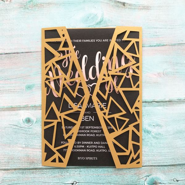 30pcs laser cut wedding invitation card triangle patterns print wedding engagement bridal baby shower invitations greeting card, Black
30pcs laser cut wedding invitation card triangle patterns print wedding engagement bridal baby shower invitations greeting card, Black