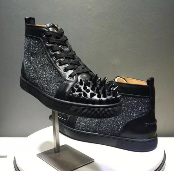 new arrival fashion rivets high casual shoe man woman sneaker rhinestone patchwork designer shoes party wedding sneaker size 35-46, Black
new arrival fashion rivets high casual shoe man woman sneaker rhinestone patchwork designer shoes party wedding sneaker size 35-46, Black