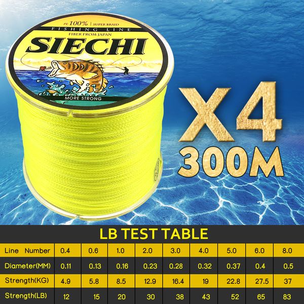 siechi 4 strands 300m pe braided fishing line sea saltwater carp fishing weave superior extreme strong accessories
siechi 4 strands 300m pe braided fishing line sea saltwater carp fishing weave superior extreme strong accessories