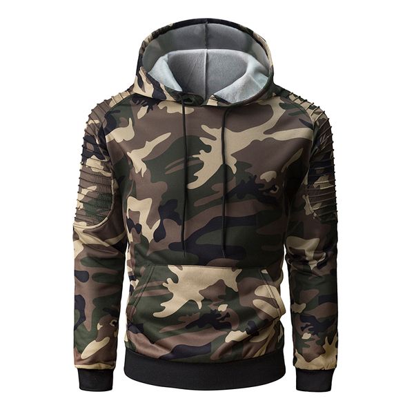 2018 men's hoodie personality pleated raglan sleeves camouflage hooded sweatshirt fashion casual men's hooded pullover, Black
2018 men's hoodie personality pleated raglan sleeves camouflage hooded sweatshirt fashion casual men's hooded pullover, Black