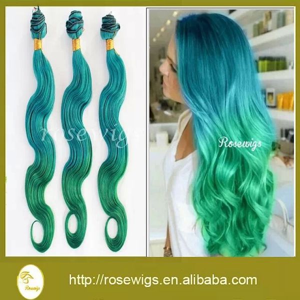 3 pcs lot 7a ombre hair extensions peruvian virgin hair body wave 2tone color blue/green ombre human hair weaves, Black
3 pcs lot 7a ombre hair extensions peruvian virgin hair body wave 2tone color blue/green ombre human hair weaves, Black