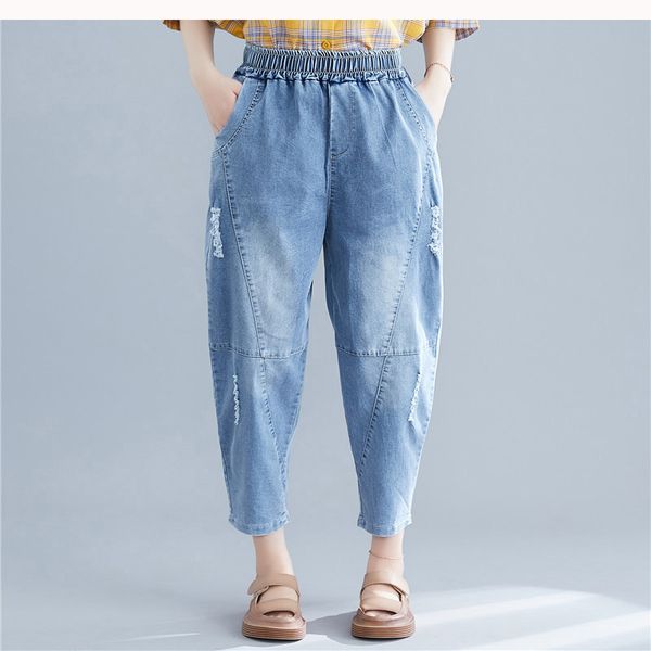 women jeans denim harem pants bottom trousers big loose oversized distressed holes fashion casual for spring summer bo25161639, Blue
women jeans denim harem pants bottom trousers big loose oversized distressed holes fashion casual for spring summer bo25161639, Blue