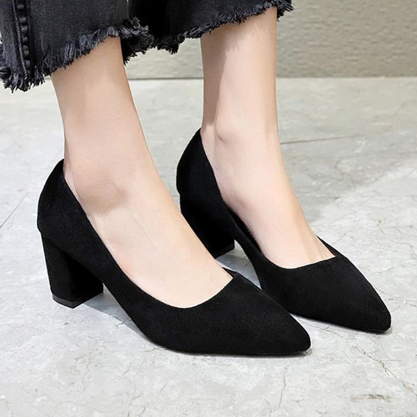 women's high heels fashion pointed toe leather square heel shoe work shoe heel shoes single suede party wedding shoes, Black
women's high heels fashion pointed toe leather square heel shoe work shoe heel shoes single suede party wedding shoes, Black