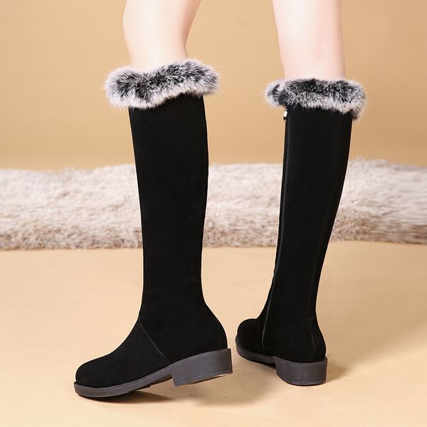 new winter women's high boots warm fur snow boots fashion comfortable low heels knee high women large size womens shoes, Black
new winter women's high boots warm fur snow boots fashion comfortable low heels knee high women large size womens shoes, Black