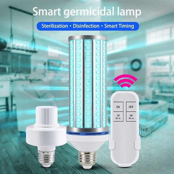 uv ozone lights, ac110v/220v e27/e26 led corn light bulbs, 60w super bright germicidal lamp with remote control
uv ozone lights, ac110v/220v e27/e26 led corn light bulbs, 60w super bright germicidal lamp with remote control