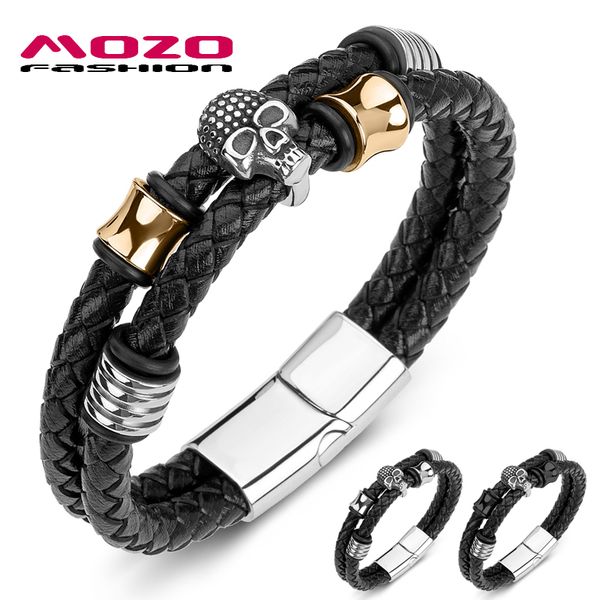 mozo fashion 2020 new men bracelet braided genuine leather rope chain stainless steel skull bracelet hip hop bangle jewelry 193, White
mozo fashion 2020 new men bracelet braided genuine leather rope chain stainless steel skull bracelet hip hop bangle jewelry 193, White