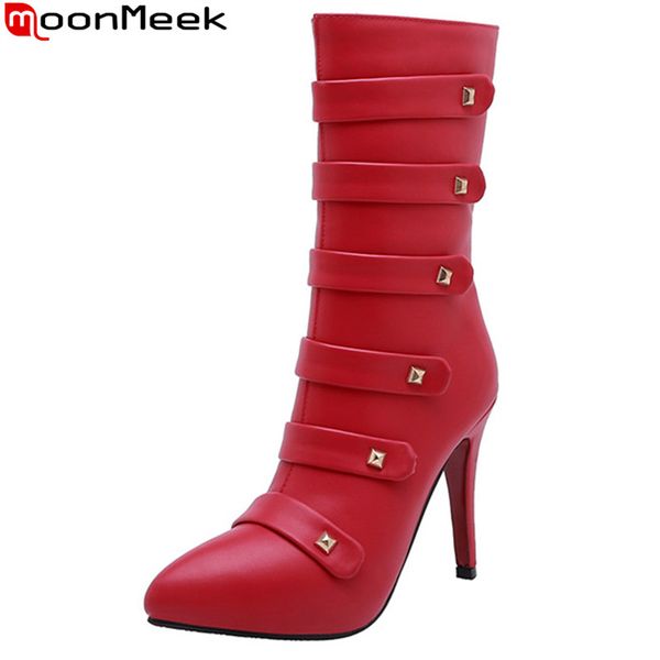 moonmeek plus size 34-46 fashion mid calf boots women pointed toe zip high heels prom boots elegant ladies autumn winter, Black
moonmeek plus size 34-46 fashion mid calf boots women pointed toe zip high heels prom boots elegant ladies autumn winter, Black