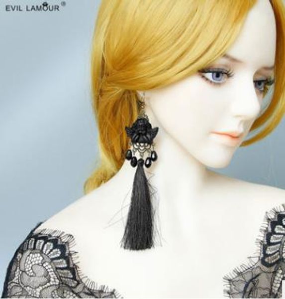 princess sweet lolita earrings black angel tassels earrings long face thin halloween gothic wind women eh-12-1, Silver
princess sweet lolita earrings black angel tassels earrings long face thin halloween gothic wind women eh-12-1, Silver