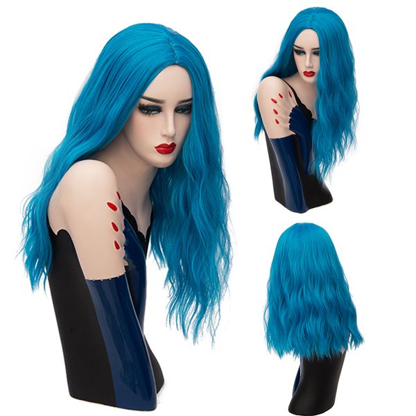 women long blue wig cosplay curly high temperature fiber synthetic hair red blonde wigs for women, Black
women long blue wig cosplay curly high temperature fiber synthetic hair red blonde wigs for women, Black