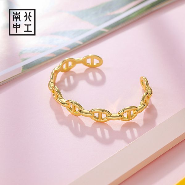 luo yang jewelry korean fashion small fresh accessories ins douyin net red pig nose h hollow open bracelet, Golden;silver
luo yang jewelry korean fashion small fresh accessories ins douyin net red pig nose h hollow open bracelet, Golden;silver