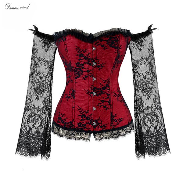 women steampunk corset long sleeve lace up bustiers korset for posture party club wedding plus size, Red;black
women steampunk corset long sleeve lace up bustiers korset for posture party club wedding plus size, Red;black