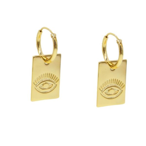vintage women jewelry gold filled engrave evil eye signet square tag drop charm hoop earring, Golden;silver
vintage women jewelry gold filled engrave evil eye signet square tag drop charm hoop earring, Golden;silver