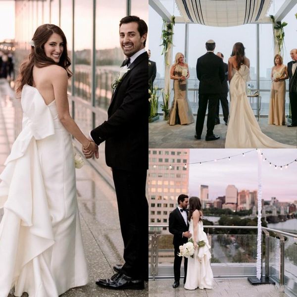 2020 Simple Mermaid Beach Wedding Dresses Big Bow Sweetheart Neckline Satin Bridal Gowns Sweep Train Custom Made Wedding Dresses Cheap
2020 Simple Mermaid Beach Wedding Dresses Big Bow Sweetheart Neckline Satin Bridal Gowns Sweep Train Custom Made Wedding Dresses Cheap
