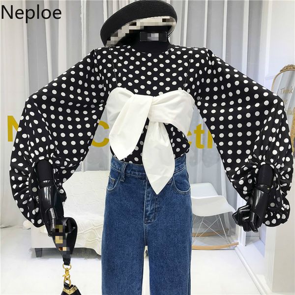 neploe 2 piece set women polka dot print o neck lantern sleeve ladies shirts+chic bow knot sleeveless camis fashion suits 1a185, White
neploe 2 piece set women polka dot print o neck lantern sleeve ladies shirts+chic bow knot sleeveless camis fashion suits 1a185, White