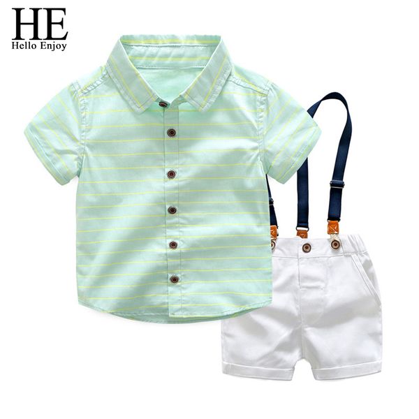 he hello enjoy kids designer boy brands gentleman party children clothes short sleeves stripe shirts+straps shorts boys set 2018, White
he hello enjoy kids designer boy brands gentleman party children clothes short sleeves stripe shirts+straps shorts boys set 2018, White