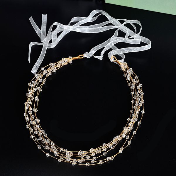 the new korean all-match temperament crystal beaded headdress with multi wedding headband tiara hair accessories, Golden;white
the new korean all-match temperament crystal beaded headdress with multi wedding headband tiara hair accessories, Golden;white