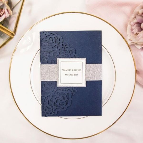 customized blue laser cut floral wedding party invitation card with band and rsvp, 100 sets, express shipping
customized blue laser cut floral wedding party invitation card with band and rsvp, 100 sets, express shipping