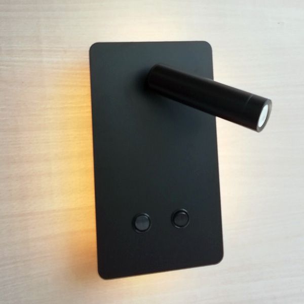 ch designer wall sconces integral backlight 6w with reading light 3w twin switch matte black/white horizontally or vertically mount
ch designer wall sconces integral backlight 6w with reading light 3w twin switch matte black/white horizontally or vertically mount