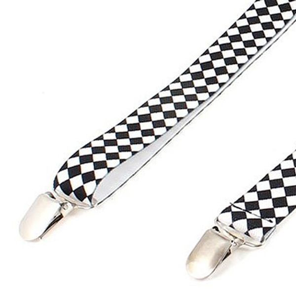 2017 new white black argyle pattern adjustable y-shaped suspender braces, Black;white
2017 new white black argyle pattern adjustable y-shaped suspender braces, Black;white
