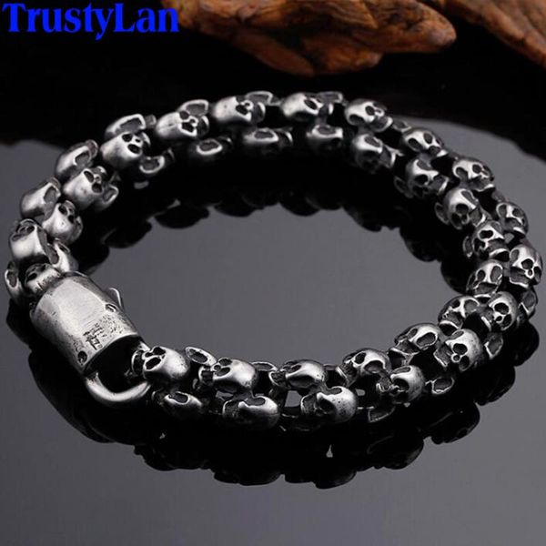 trustylan mens bracelets 2020 punk rocker full skull charm bracelet men stainless steel friends hand jewelry, Black
trustylan mens bracelets 2020 punk rocker full skull charm bracelet men stainless steel friends hand jewelry, Black
