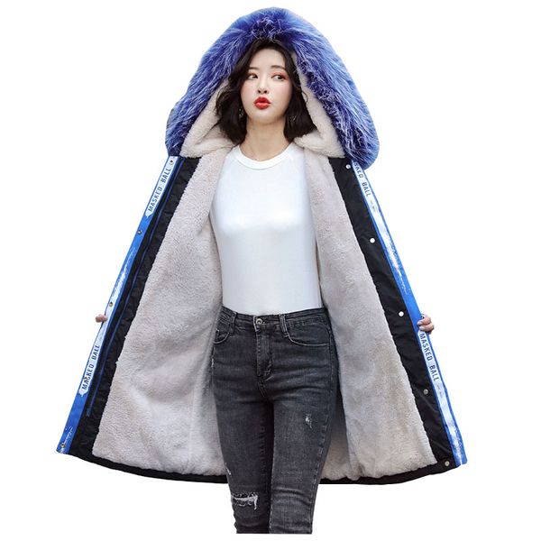 long fur coat hooded winter down coat jacket thick warm oversize cotton padded wadded parkas lamb wool lining, Black
long fur coat hooded winter down coat jacket thick warm oversize cotton padded wadded parkas lamb wool lining, Black