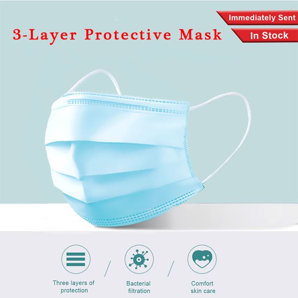 mask disposable protective masks 50pcs dustproof facial protective cover maldehyde prevent bacteria wholesale