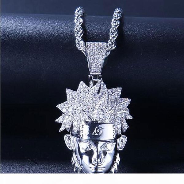 14k gold iced out cz bling naruto pendant necklace mens hip hop micro pave cubic zirconia simulated diamonds necklace, Silver
14k gold iced out cz bling naruto pendant necklace mens hip hop micro pave cubic zirconia simulated diamonds necklace, Silver