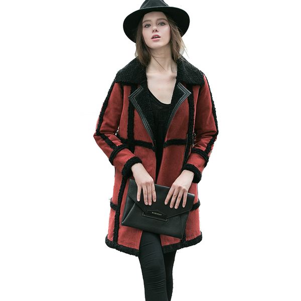 women autumn winter coat faux suede lamb wool warm overcoat long pocket zipper spliced fashion autumn and winter plus size, Black
women autumn winter coat faux suede lamb wool warm overcoat long pocket zipper spliced fashion autumn and winter plus size, Black
